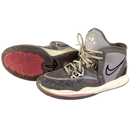 Nike Kyrie Infinity Sneaker Shoe Kid's 6Y GS Leopard‎ Camo Grey Pink DD0334-006 - Picture 1 of 11